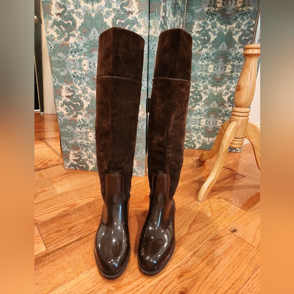 Andre Assous Brown Suede & Rubber Over-the-knee Boot - Picture 2 of 7